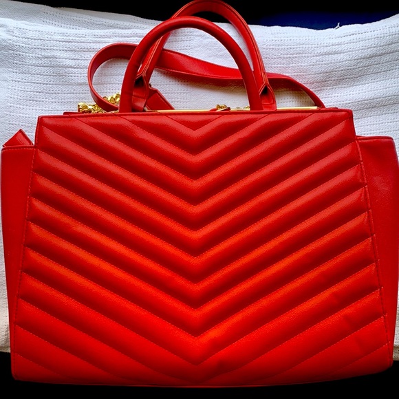 Just Fab Red Satchel - Picture 1 of 3